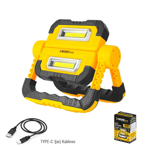 SGS Şarjlı Led Çalışma Lambası - Power Bank 1000 Lümen 3.7 Volt/ 5000 mAh (6/Koli)✓